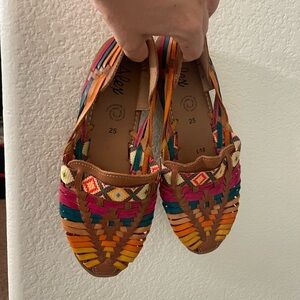 Barely used Leather colorful Women's Woven Sandals